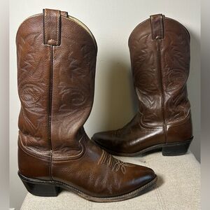 Tony Lama Western Cowboy Brown Boots Men's 8.5EE Genuine Leather Classic Vintage